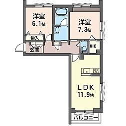 Riviere 2LDKの間取図画像