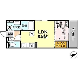 D Paina あざみ野I 1LDKの間取図画像
