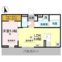 姫路市町坪アパート 1LDKの間取図画像