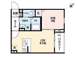 新築robot home 今宿 1LDKの間取図画像