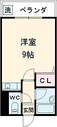 アップルハウス ワンルームの間取図画像