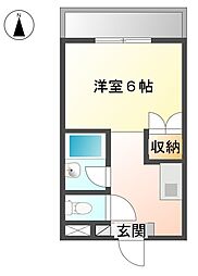 アーベイン三木パート1 ワンルームの間取図画像