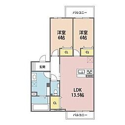 ロイヤルクラウン 2LDKの間取図画像