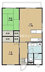 パークサイド日岡 2LDKの間取図画像