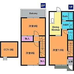 カーサイノウエテルッツォ 2LDKの間取図画像