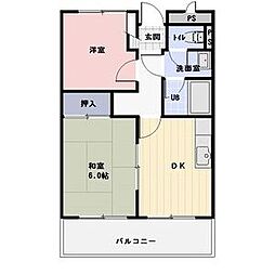 サンヒルズ 2DKの間取図画像