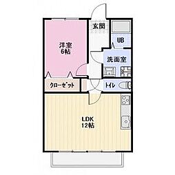 サープラスちくまの 1LDKの間取図画像