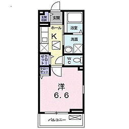 ミモザ 1Kの間取図画像