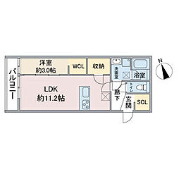 (仮称)リブレ名西一丁目 1LDKの間取図画像