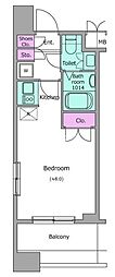 レジディア錦糸町 ワンルームの間取図画像