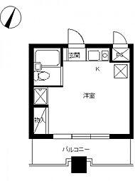 スカイコート西川口5 ワンルームの間取図画像