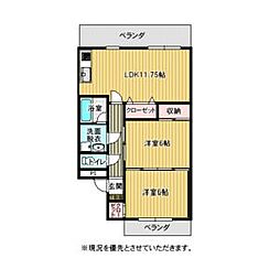 リトスメラン桑野 2LDKの間取図画像