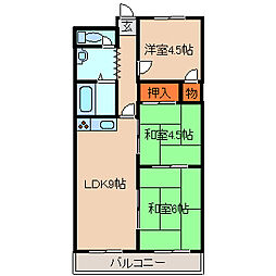 グリーンパーク東 3DKの間取図画像