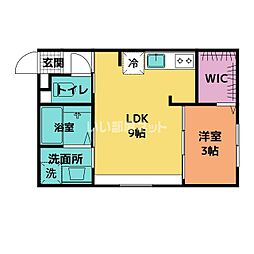 Amour Arbre 1LDKの間取図画像