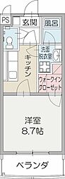 グランチェルト・K2 1Kの間取図画像