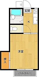 エトワールABe 1Kの間取図画像