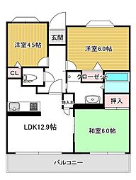 東仙台五番館 3LDKの間取図画像