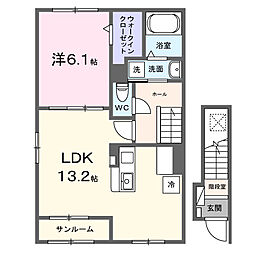 fleurフルール 1LDKの間取図画像