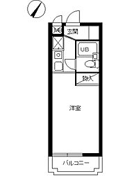 スカイコート阿佐ヶ谷2 ワンルームの間取図画像