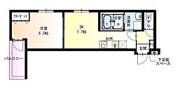 岸和田市沼町アパート 1DKの間取図画像