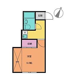 拝島ハイツ ワンルームの間取図画像
