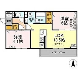 Premurosa 2LDKの間取図画像