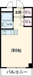 ホワイト石塚 ワンルームの間取図画像