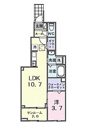 北小岩6丁目アパート(028790101) 1LDKの間取図画像