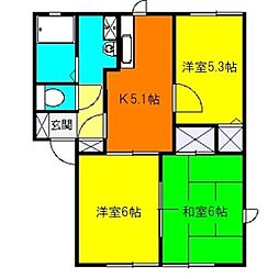 パインスクエア 3Kの間取図画像