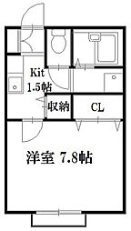 ARTBLANC 1Kの間取図画像