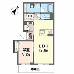 シャーメゾン大浦 1LDKの間取図画像