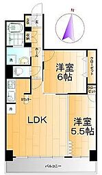 フォーシーズン開成山公園 2LDKの間取図画像