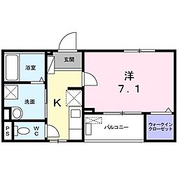 パラッツォプリート 1Kの間取図画像