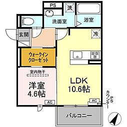 D-Hills矢崎町 1LDKの間取図画像