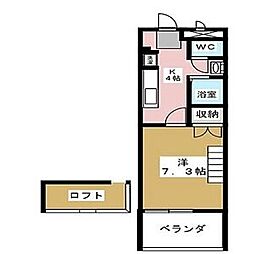 パークアベニュー 1Kの間取図画像