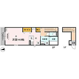 アムール大手町 ワンルームの間取図画像