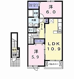 グランシャリオB 2LDKの間取図画像