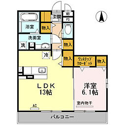 フローリッシュ 1LDKの間取図画像