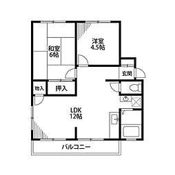 ジュネスＣ 1階2LDKの間取り