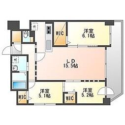 メゾン・クー・ドゥ・クールVII 5階3LDKの間取り