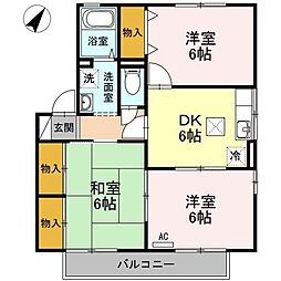 セジュール壱番館B 3DKの間取図画像