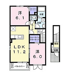 ユニゾンガーデン2 2LDKの間取図画像
