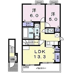 メゾンイケダC 2LDKの間取図画像