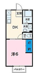 カヨウドウハイツ　I 1階1DKの間取り