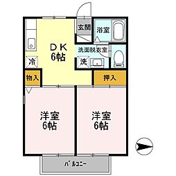 メゾン・クレール 2DKの間取図画像