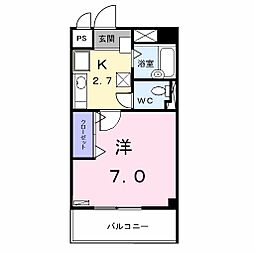 サニーコート月島 1Kの間取図画像