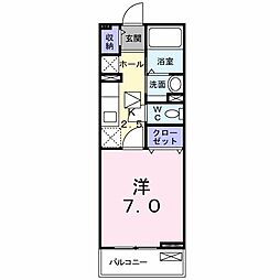 カーサ・アクアリオ 1Kの間取図画像