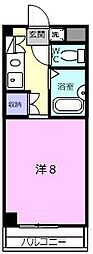 バロンズマンション ワンルームの間取図画像