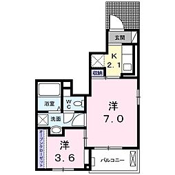 アニメート 2Kの間取図画像