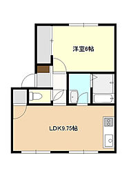 ビバライフ下條C 1LDKの間取図画像